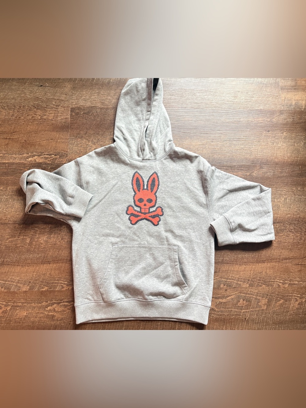Psycho Bunny gray fleece lined Lancaster hooded sweatshirt sz S/M streetwear EUC - Picture 4 of 11